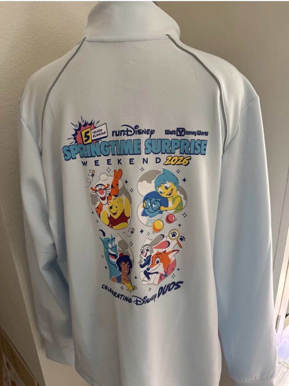 RunDisney Springtime Surprise Weekend 2026 Light Blue zippered jacket new
